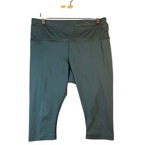 Athleta Accelerate Crop Leggings Teal Blue Athletic Workout Pants Womens Size 1X